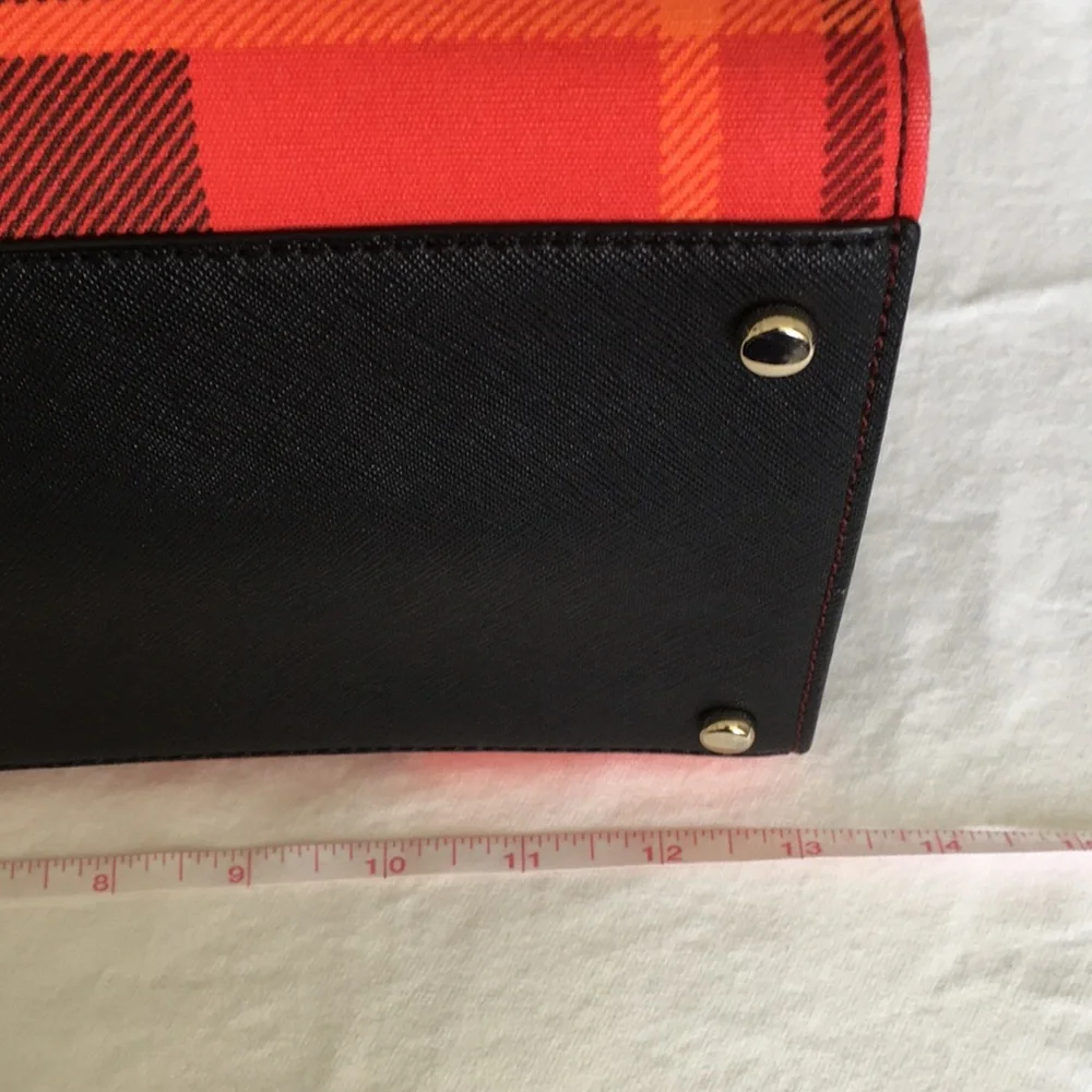 NWOT Kate Spade Cameron Street Plaid Candace Leather Satchel Bag - Picture 13 of 16